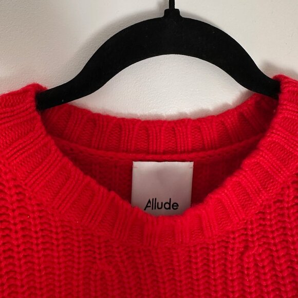 Allude wool cashmere red ribbed sweater M - Picture 3 of 6